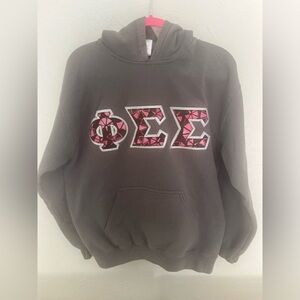 PHI SIGMA SIGMA stitched letters sweatshirt